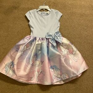 H&M Unicorn Dress - Light Blue and Pastel Pink